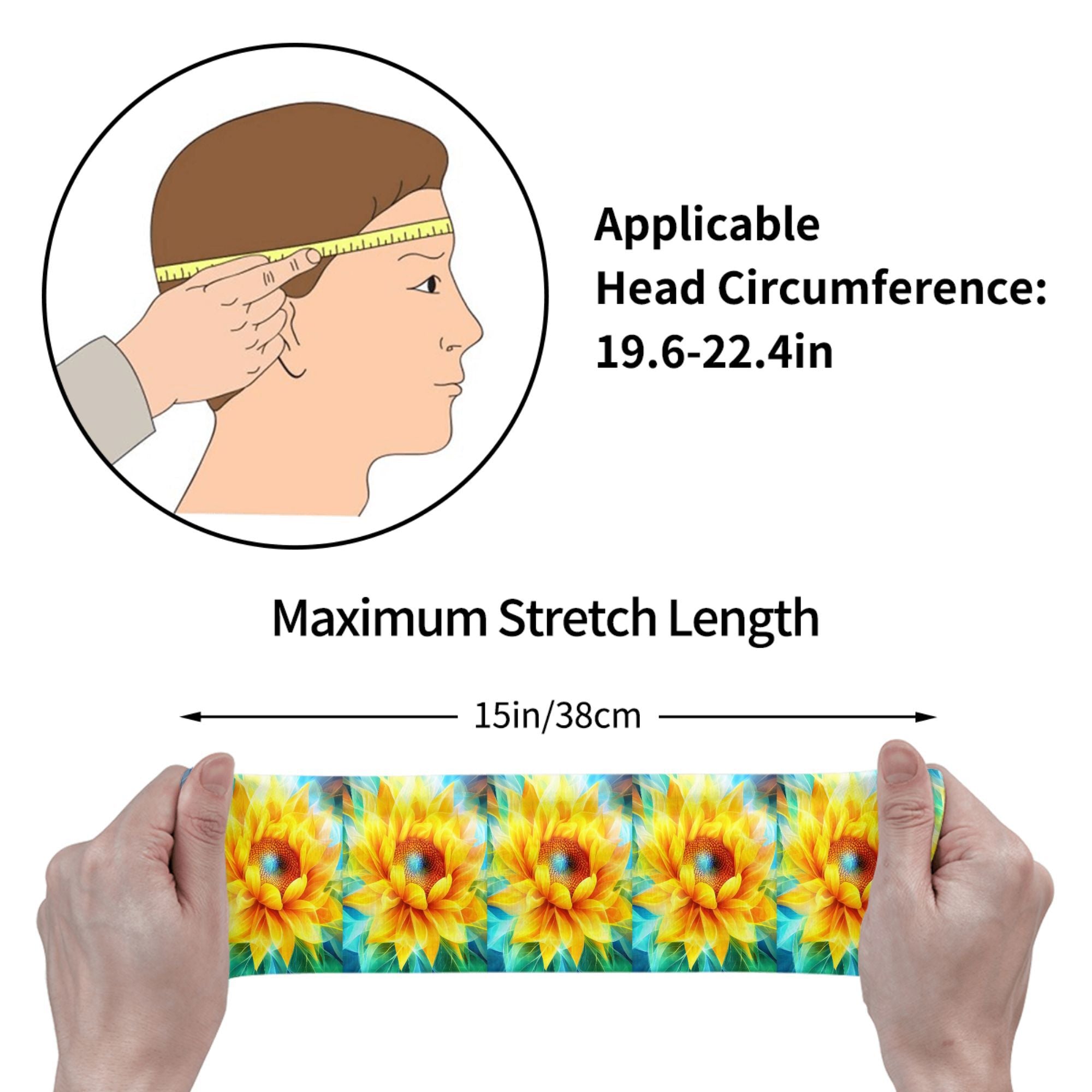 Sunflower Unisex Sports Headband Sweat Wicking Stretchy & Breathable Polyester