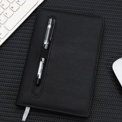 Soft Furnishings Notebook With Pen Slot & Elastic Band, Leather Texture