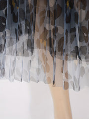 Leopard Mesh Skirt Maxi Casual Versatile Women's Clothing