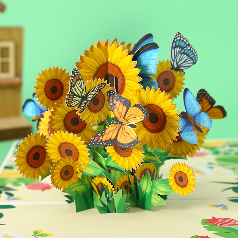 Sunflower 3D Pop Up Greeting Card for Women Bosses and Friends