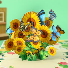 Sunflower 3D Pop Up Greeting Card for Women Bosses and Friends
