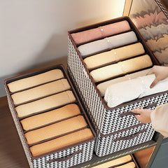 Houndstooth Flap Clothes Organizer Closet Storage Box