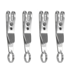 Stainless Steel Pocket Clip with Snap for Outdoor Camping & Hiking