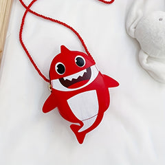 Kids Cartoon Shark Crossbody Bag PU Leather Coin Purse for Girls