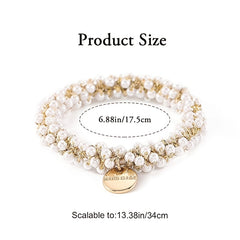 Crystal Hair Ties Elastic Hair Scrunchies Faux Pearl Hair Ropes Bead