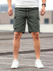 Outdoor Men's Cargo Shorts With Stretch Fabric & Pockets