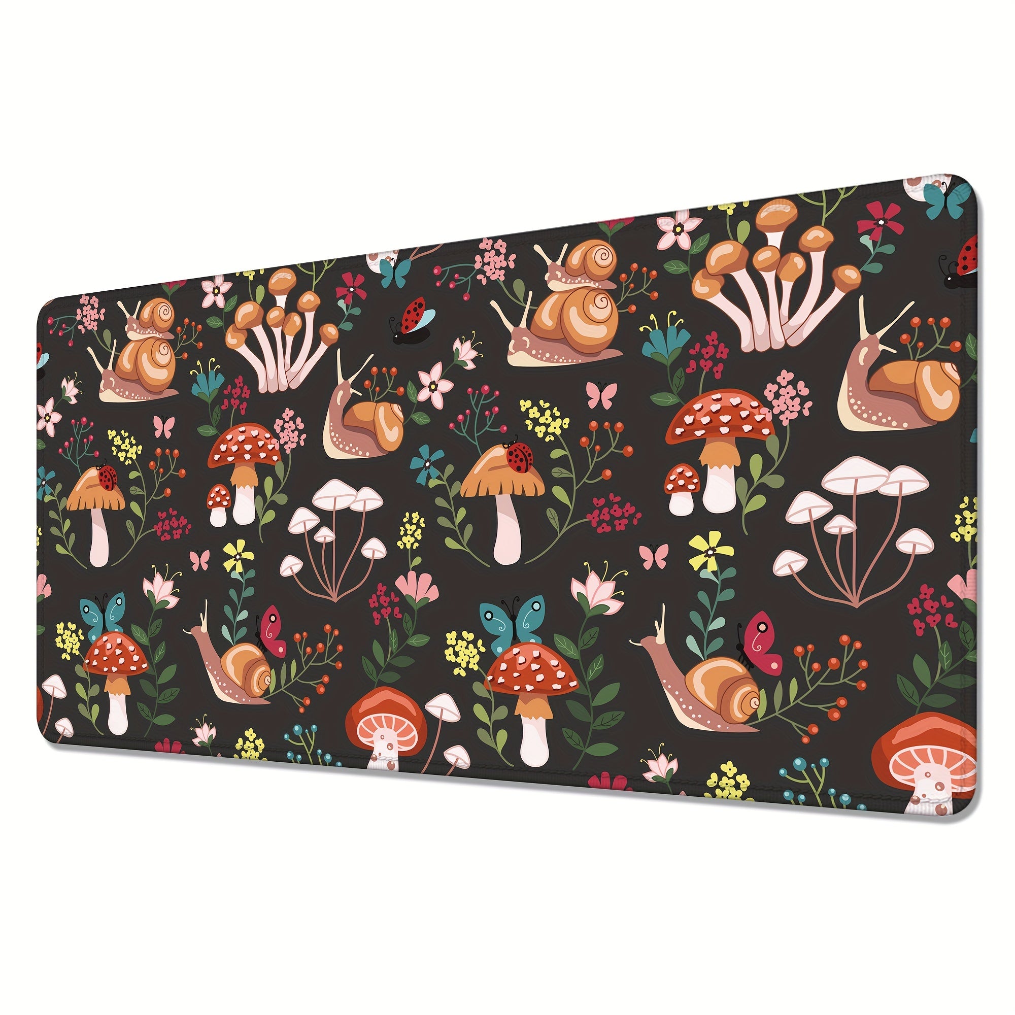 Mushrooms Snails Butterflies Large Desk Mat Gaming Mouse Pad