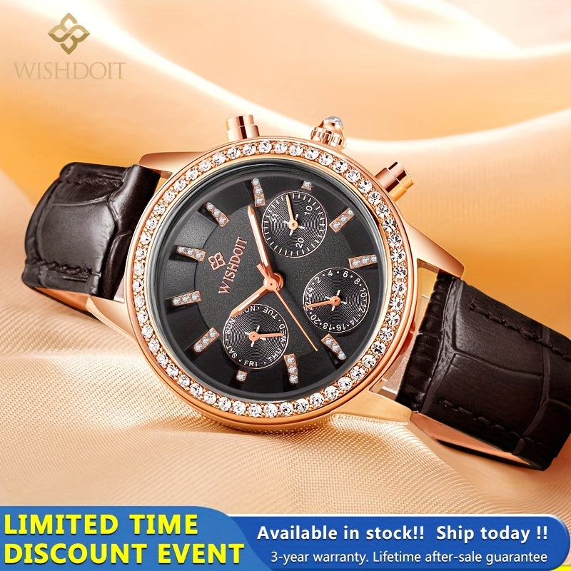 WISHDOIT Girls Waterproof Steel Calendar Quartz Analog Watch