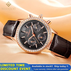 WISHDOIT Girls Waterproof Steel Calendar Quartz Analog Watch