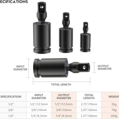 1/2 Inch Drive Swivel Impact Socket Set