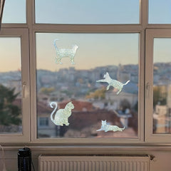 4pcs Cat Window Film for Home Decor and Privacy
