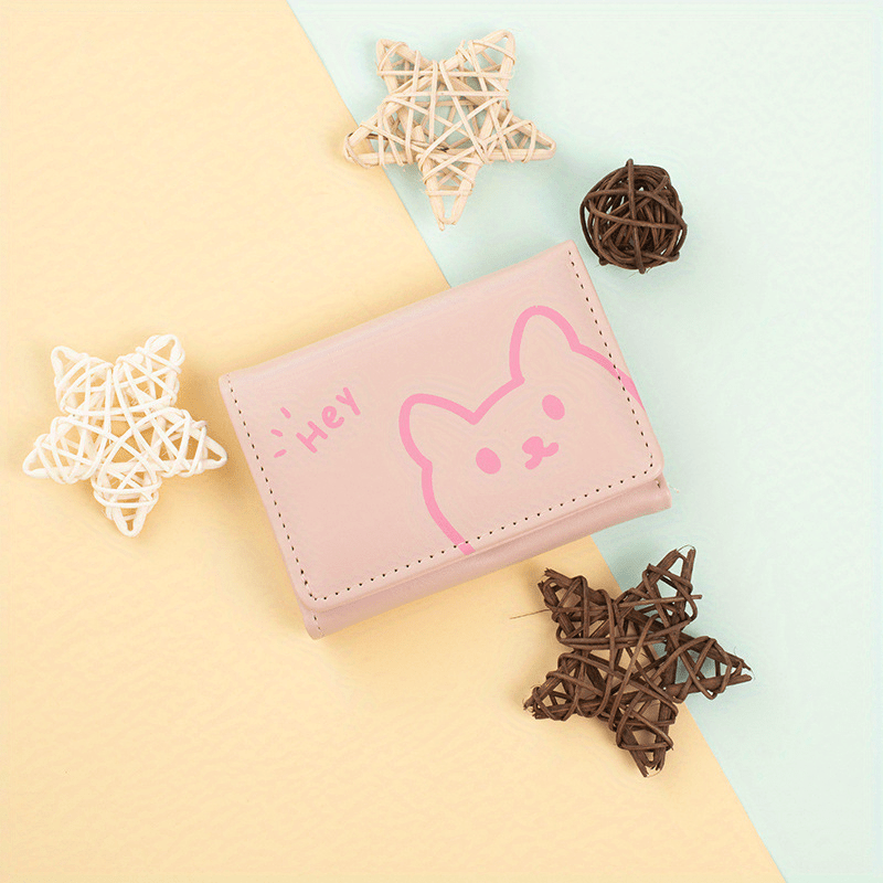 Kids Cartoon Kitten Wallet Small Animal Cat Three-Fold Wallet