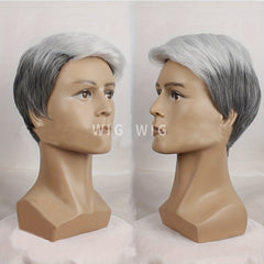 Men's Gray Short Wig Easy Wear Natural Look
