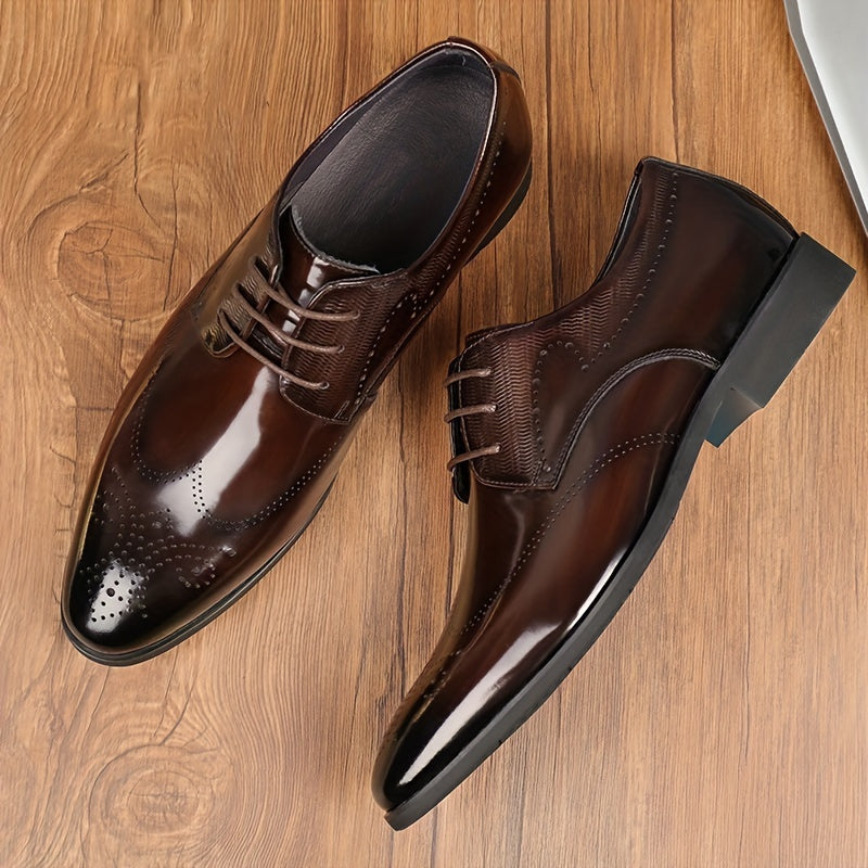 Men's Brogue Lace up Oxford Shoes Smart Casual Dress Shoes