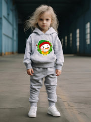 Christmas Snowman Print 2pcs Kids Hoodie Jogger Set