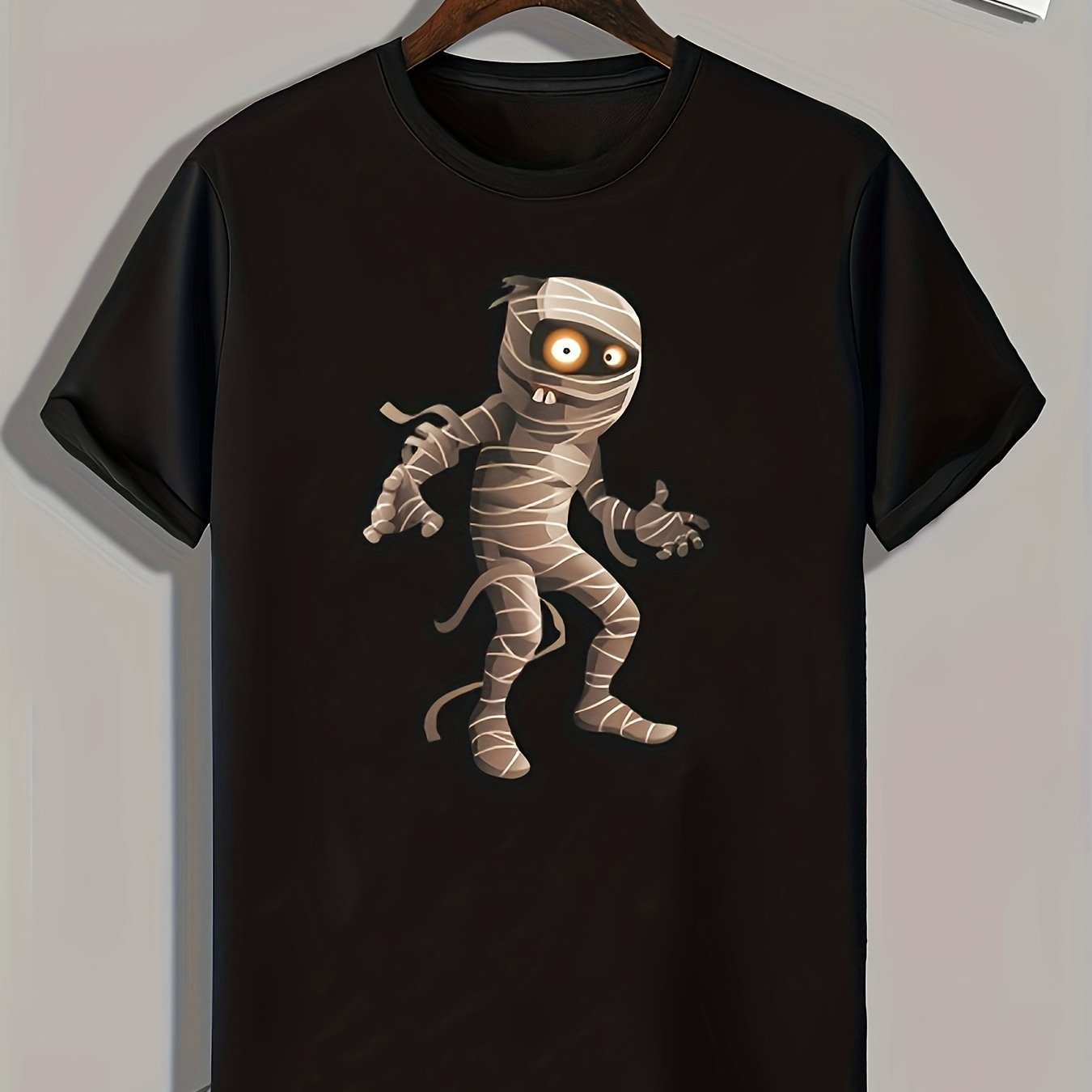 Cartoon Mummy Print Men's Graphic T shirt Casual Comfy Tees For Summer