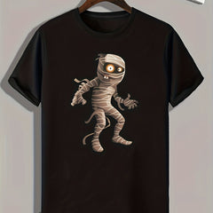 Cartoon Mummy Print Men's Graphic T shirt Casual Comfy Tees For Summer