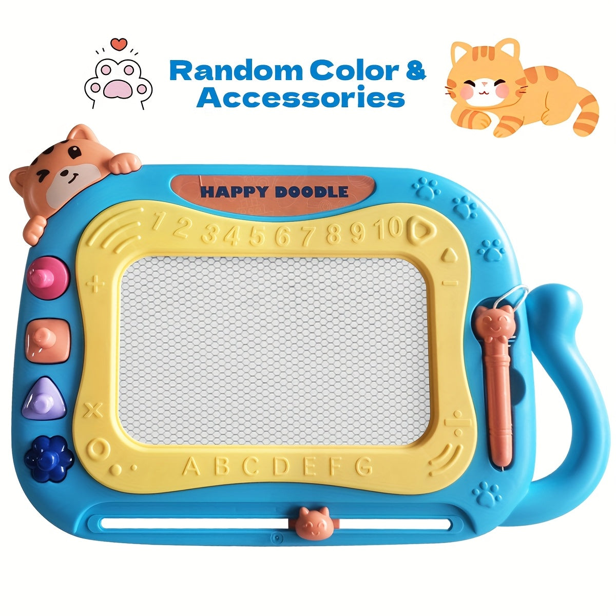 Magnetic Drawing Board Toddler Toys Sketch Doodle Pad w/ 4 Stamps