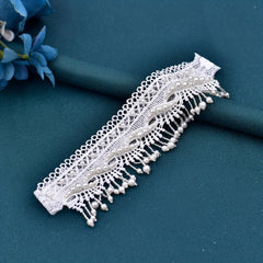 Floral Lace Garter Belt Faux Pearl Tassel Thigh Garter Belts