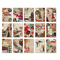 30 Pcs Christmas Paper Retro Decoration Collage 9.3x9.5In Notebook Journal