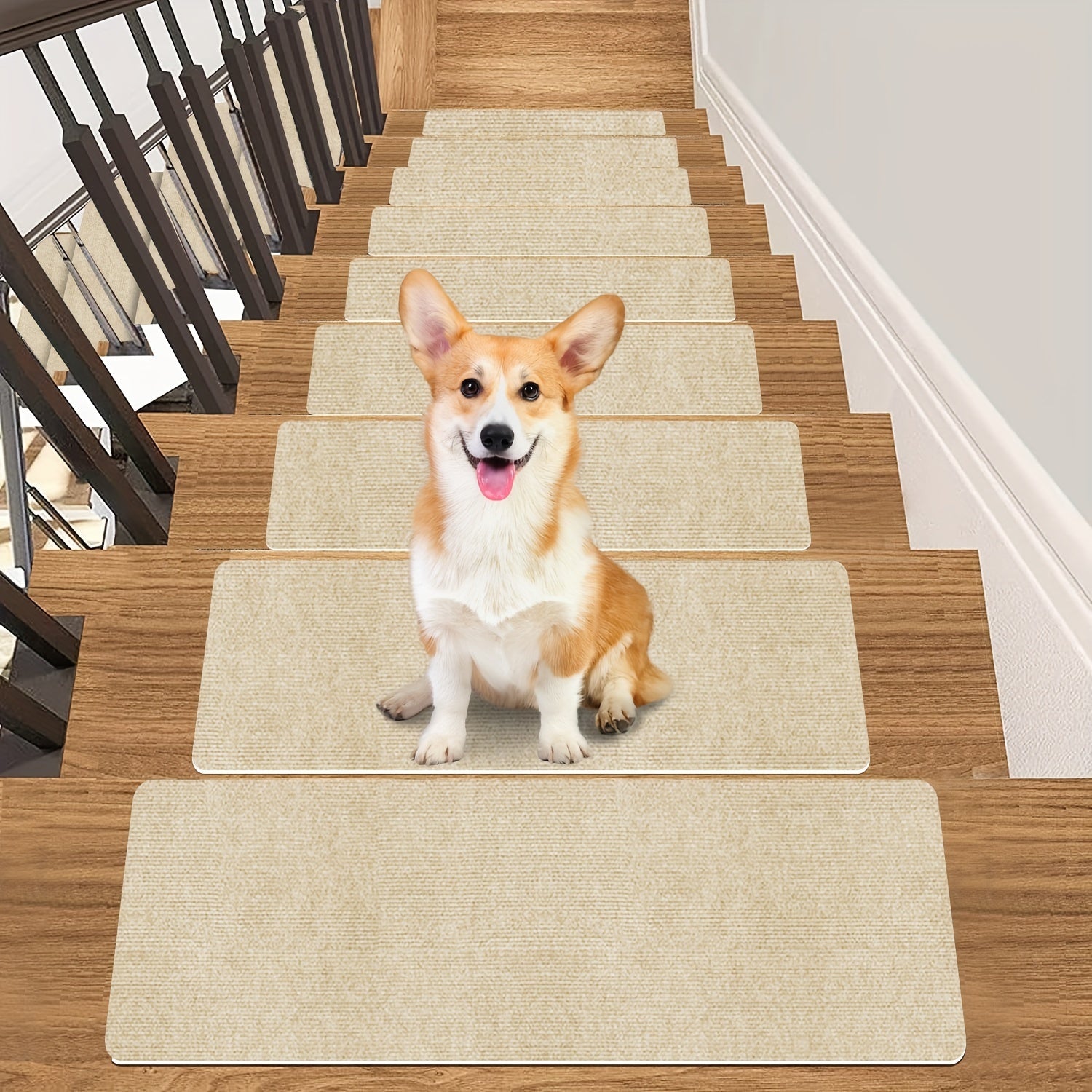 15pcs Carpet Stair Treads Non Slip Indoor Carpet 44 x 18 Stair Runners