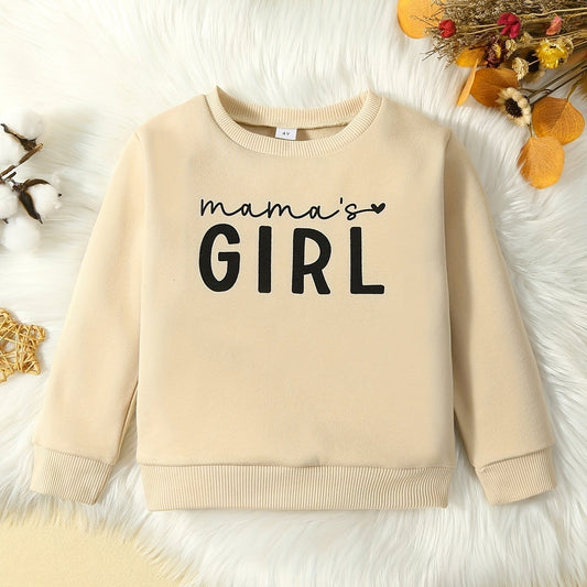 Girls Pullover 'Mama's Girl' Crew Neck Sweatshirt Long Sleeve Top