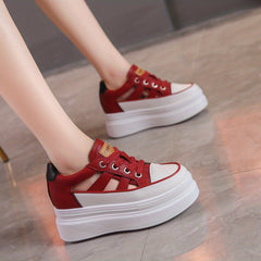 Women's Hidden Heel Chunky Sneaker Cutout Breathable Casual Walking Shoes