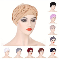 Solid Braided Turban Cap Headwrap Lightweight Bonnet Beanies