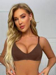 3pcs Solid Wireless Push Up Bras Women's Lingerie