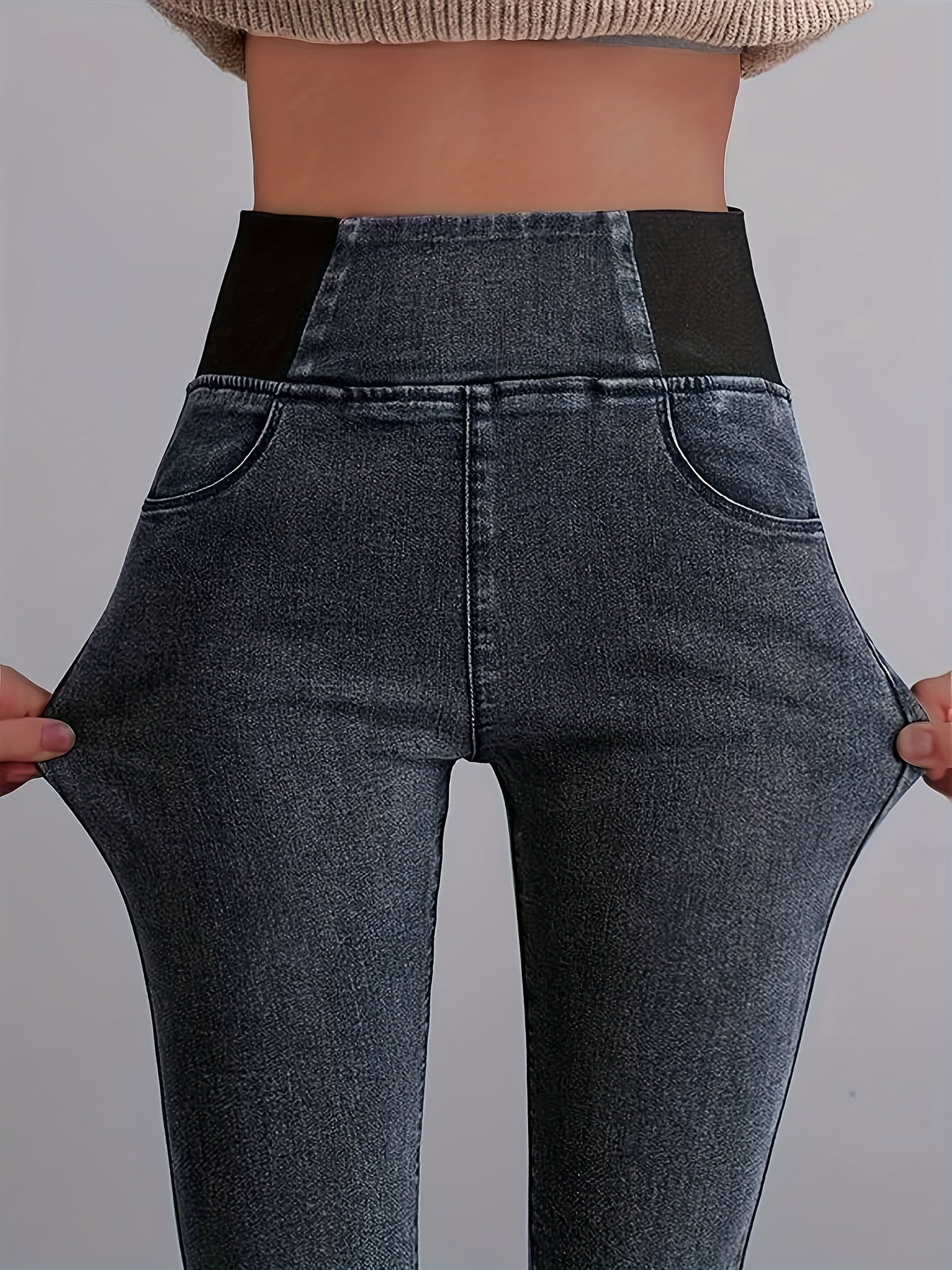 Colorblock High Rise Skinny Jeans