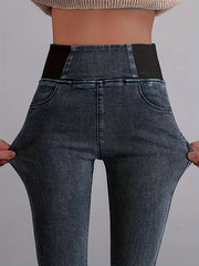 Colorblock High Rise Skinny Jeans