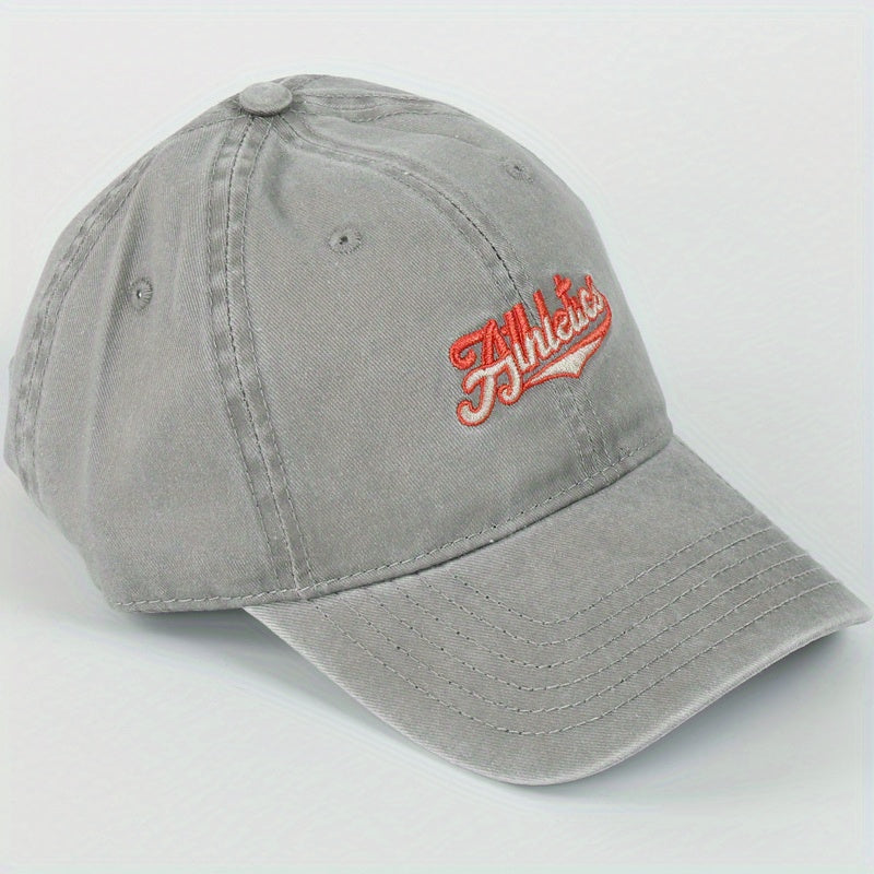 Unisex Sunshade Wide Brim Baseball Cap with Letter Embroidery