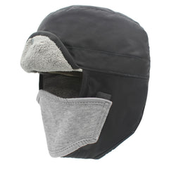 Kids Fleece Warm Waterproof Hat With Detachable Face Mask And Earflap