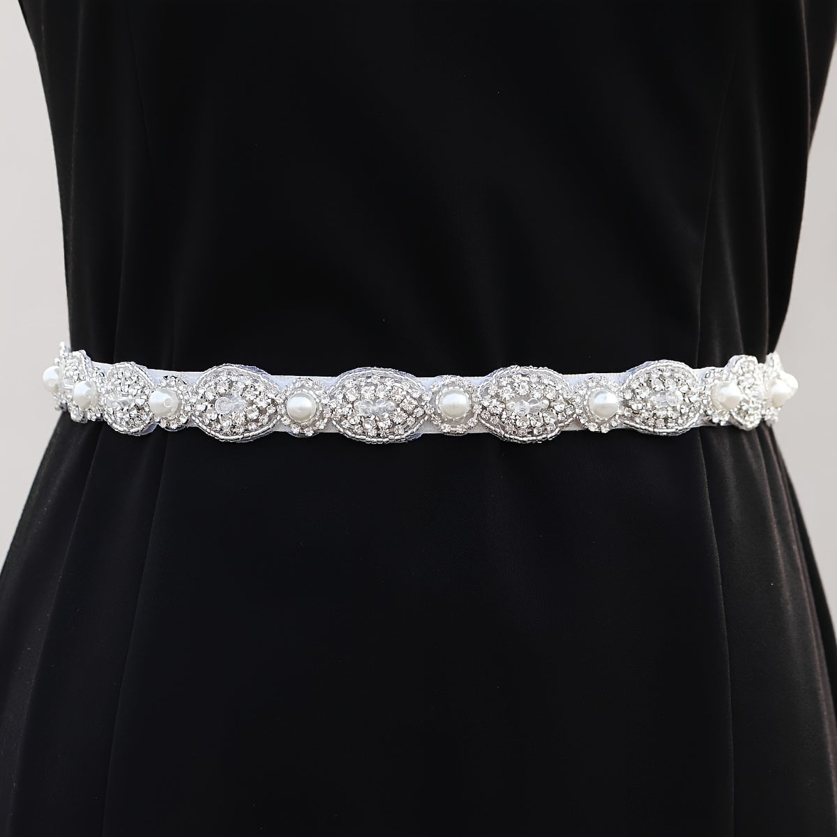 Crystal Rhinestone Bridal Belt with Organza Ribbon