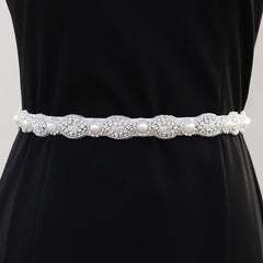 Crystal Rhinestone Bridal Belt with Organza Ribbon