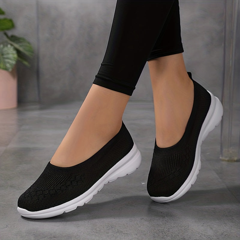 Women's Knitted Sock Sneakers Breathable Slip On Walking Shoes