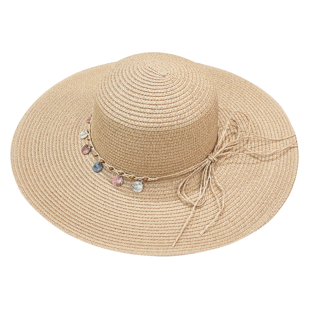 Boho Rope Bowknot Sun Hat Wide Brim Foldable Breathable Straw Hats