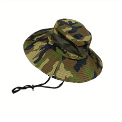 Wide Brim Boonie Hat Camo Bucket Hat for Safari Military Beach Hiking