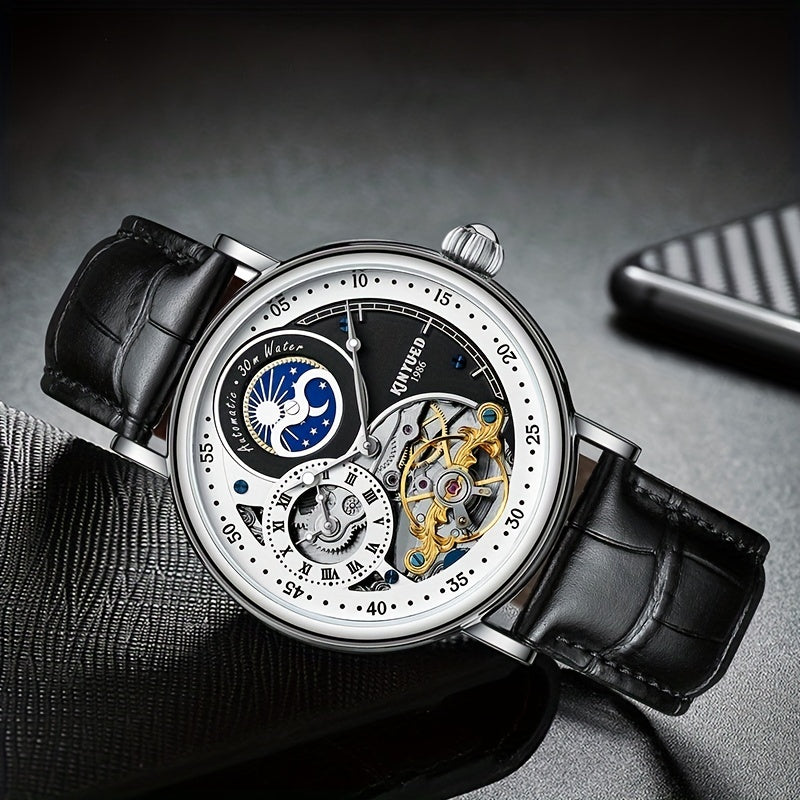 Men's Moon Phase Sports Watch Waterproof