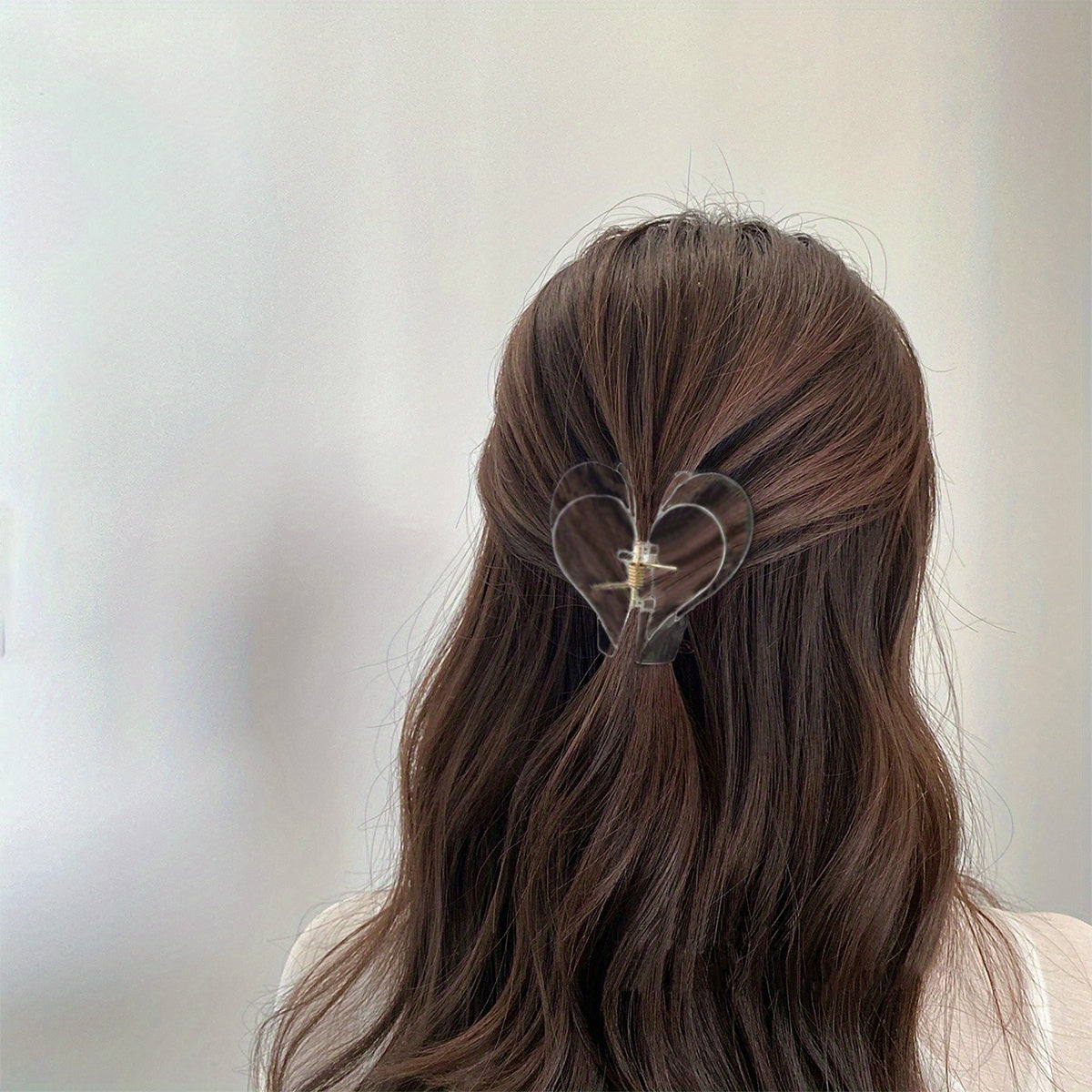 Heart Hair Claw Double Layer Back Head Clip Makeup Shark Claw Hair Accessory