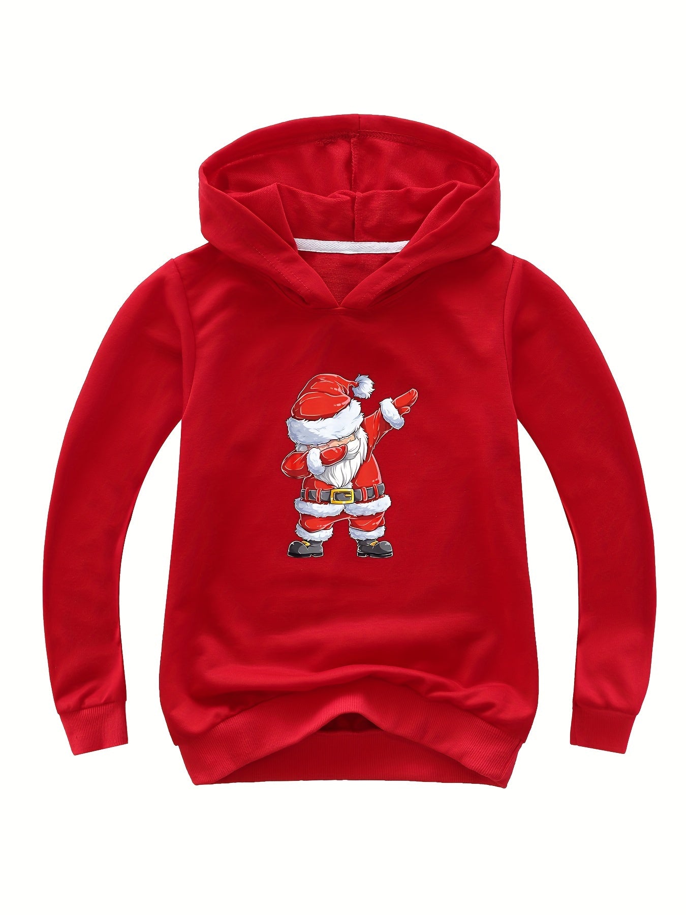 Dancing Santa Print Cotton Hoodie Girls Pullover Spring Fall Christmas