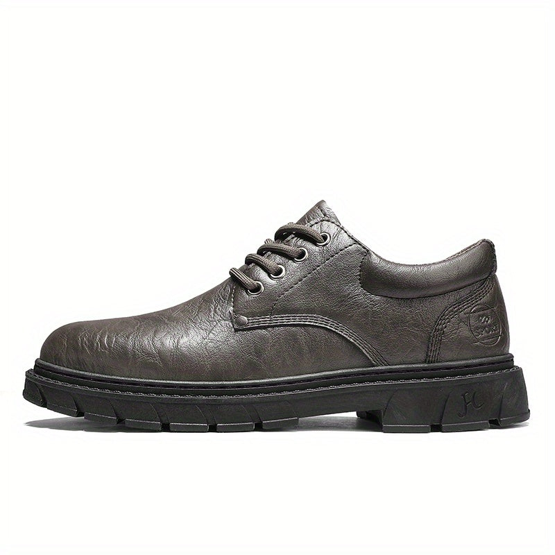 Men's Faux Leather Flat Shoes Non Slip Casual Walking Shoes