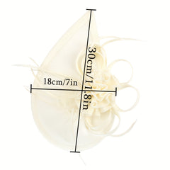 Faux Feather Hats Fascinators for Women Head Piece for Wedding Tea Party