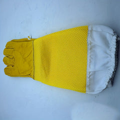 Leather Gloves Beekeeping Tools Anti-bee Anti Stinging Long Mesh Gloves Yellow