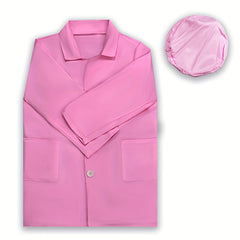 2pcs Kids Nurse Role Play Outfit Pink & Polyester Costume with Capes Pumps