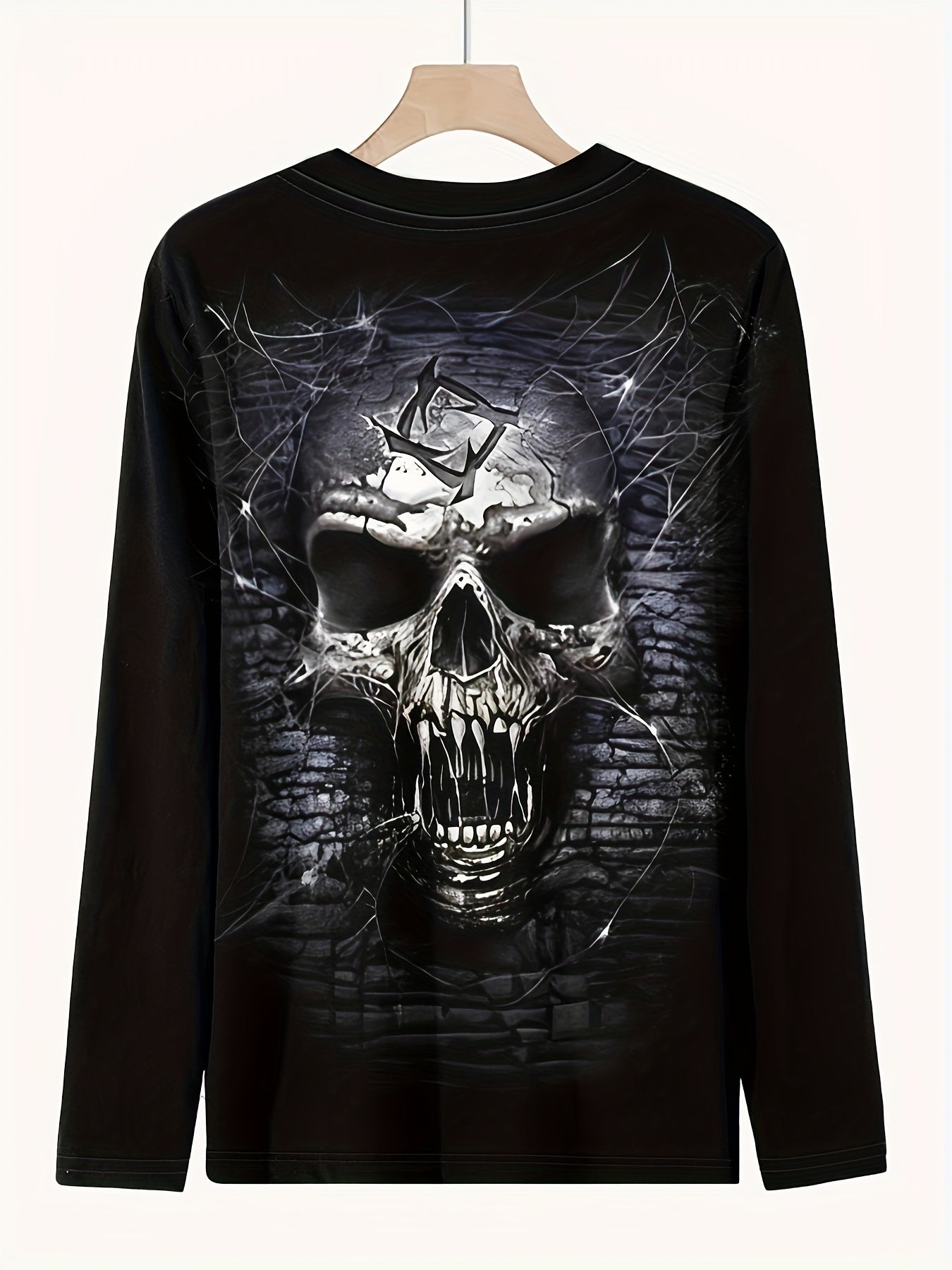 Skull 3D Print Men's Long Sleeve Tee Autumn Mens Clothing
