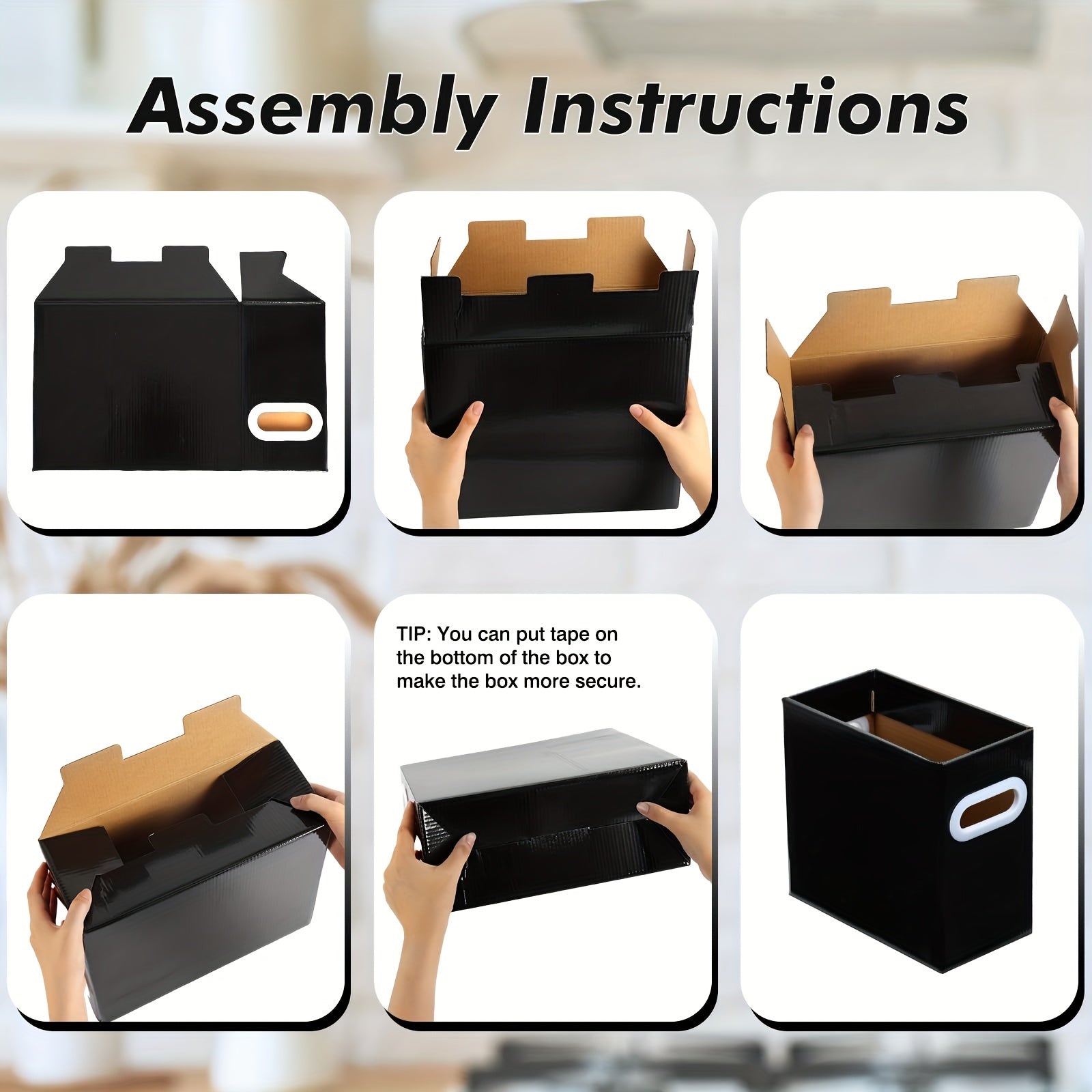 3pcs Durable Files Storage Box for Document
