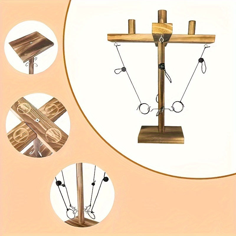 Wooden Hook And Loop Throwing Ring Game for Family Outdoor Party