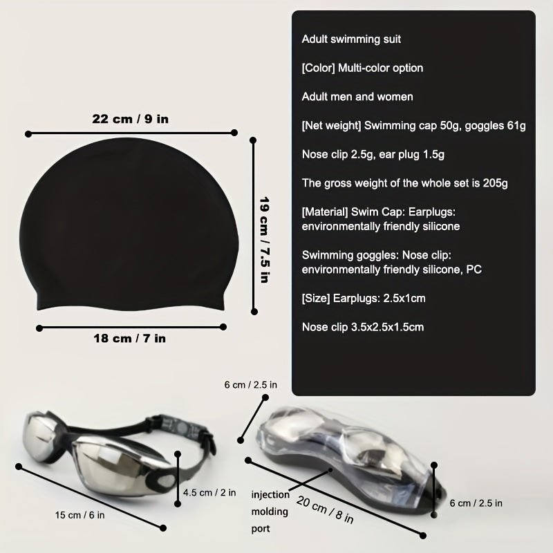Silicone Swimming Goggles Set - Safe & Stylish Pool Gear