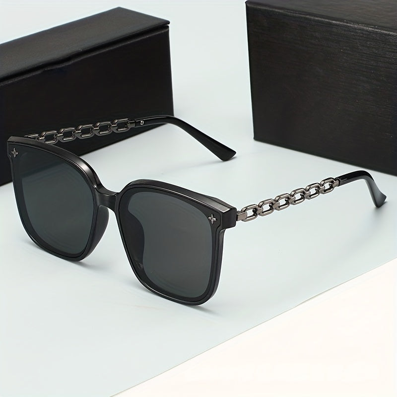 Square Sunglasses Chain Charm Anti Glare UV400